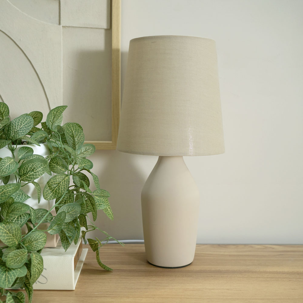 ValueLights Arlo Coffee Shade Ceramic LED Table Lamp Image 3