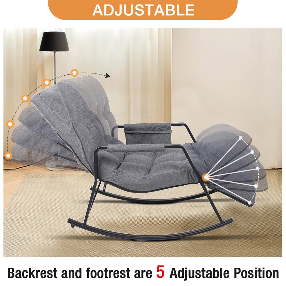 Furniture One Grey Adjustable Chaise Lounge Armchair Image 5