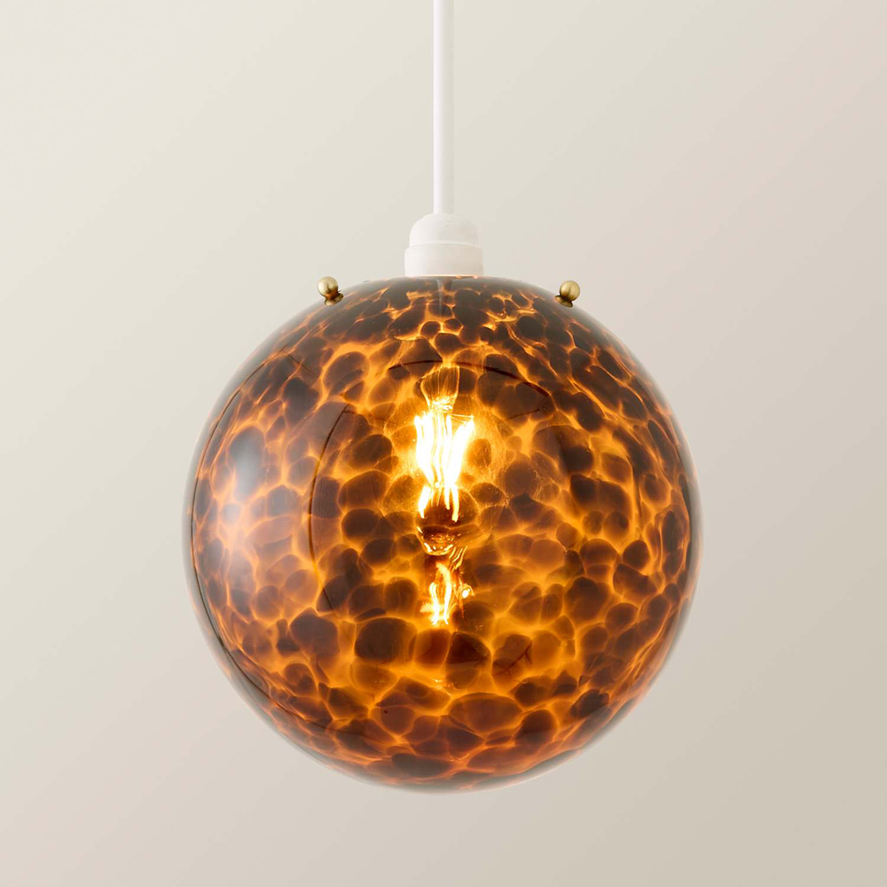 ValueLights Chiara Leopard Glass Easy Fit Pendant Ceiling Light Shade Image 5
