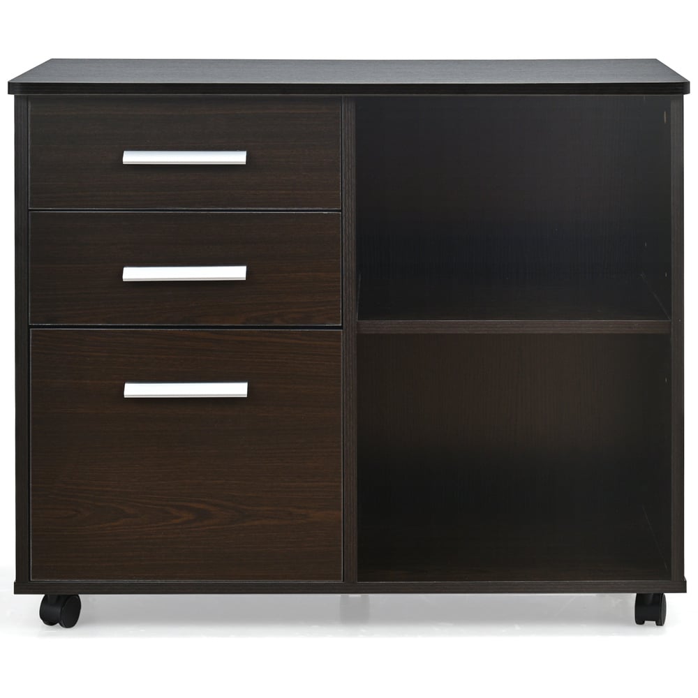Costway 3 Drawer 2 Shelf Coffee Filing Cabinet Image 5