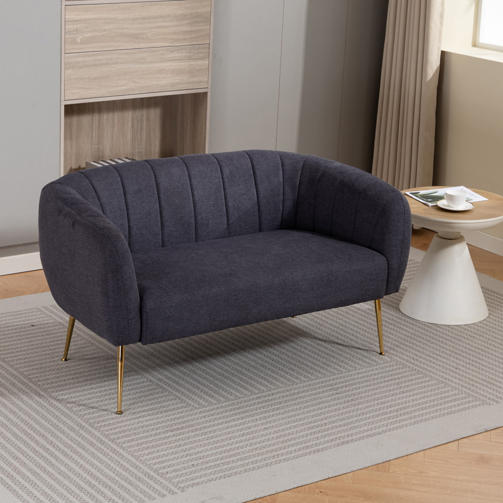 Artemis Home Stanton 2 Seater Charcoal Grey Fabric Shell Accent Sofa Image 7