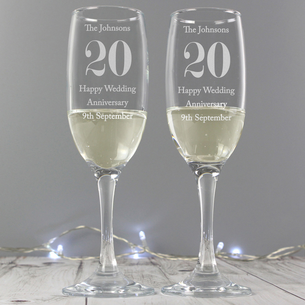 Personalised Memento Personalised Anniversary Pair of Flutes Image 3