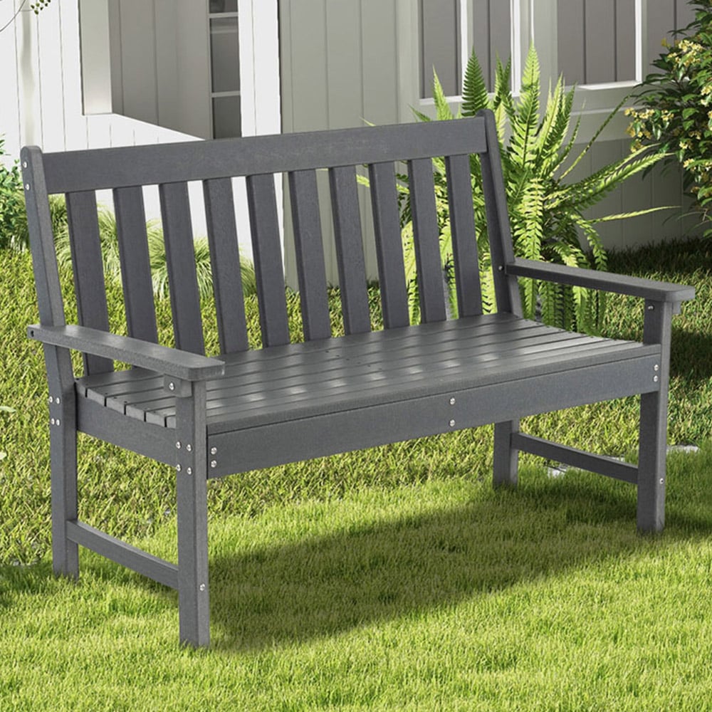 Costway Grey All Weather Garden Bench | Wilko