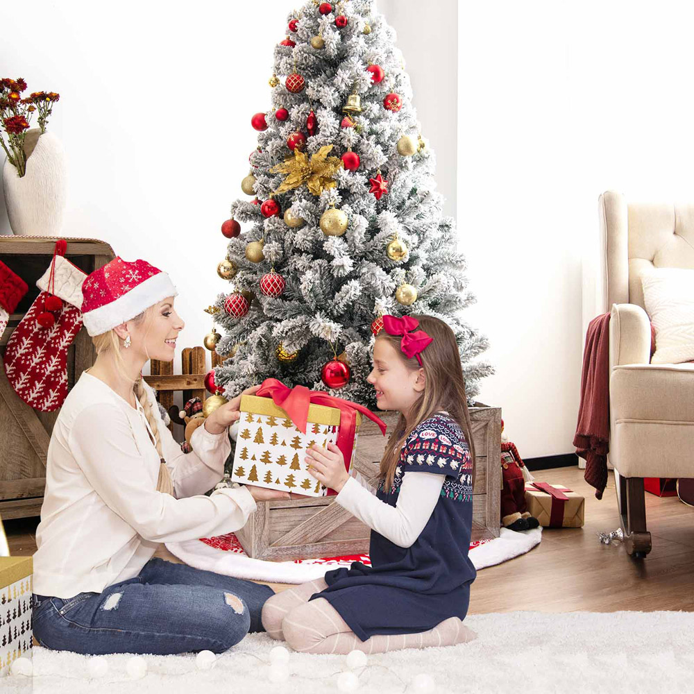 Costway Brown Christmas Tree Box Stand Large Image 4