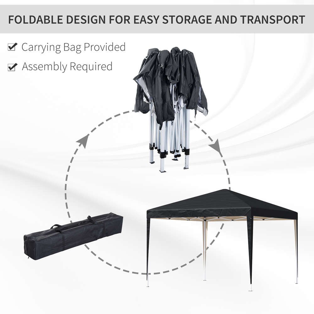 Outsunny 3 x 3m Black Marquee Pop Up Gazebo Image 6