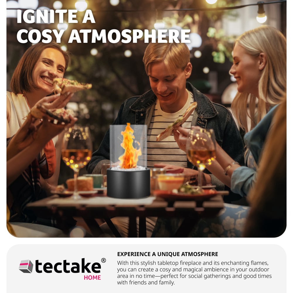 tectake Bioethanol Tabletop Fireplace Damine Image 8