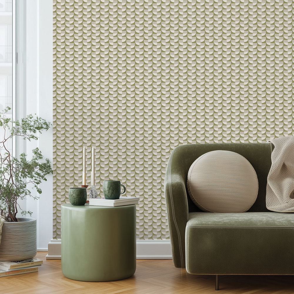 Belgravia Decor Zambaiti Parati Marrakech Quadrant Geo Green Wallpaper Image 2