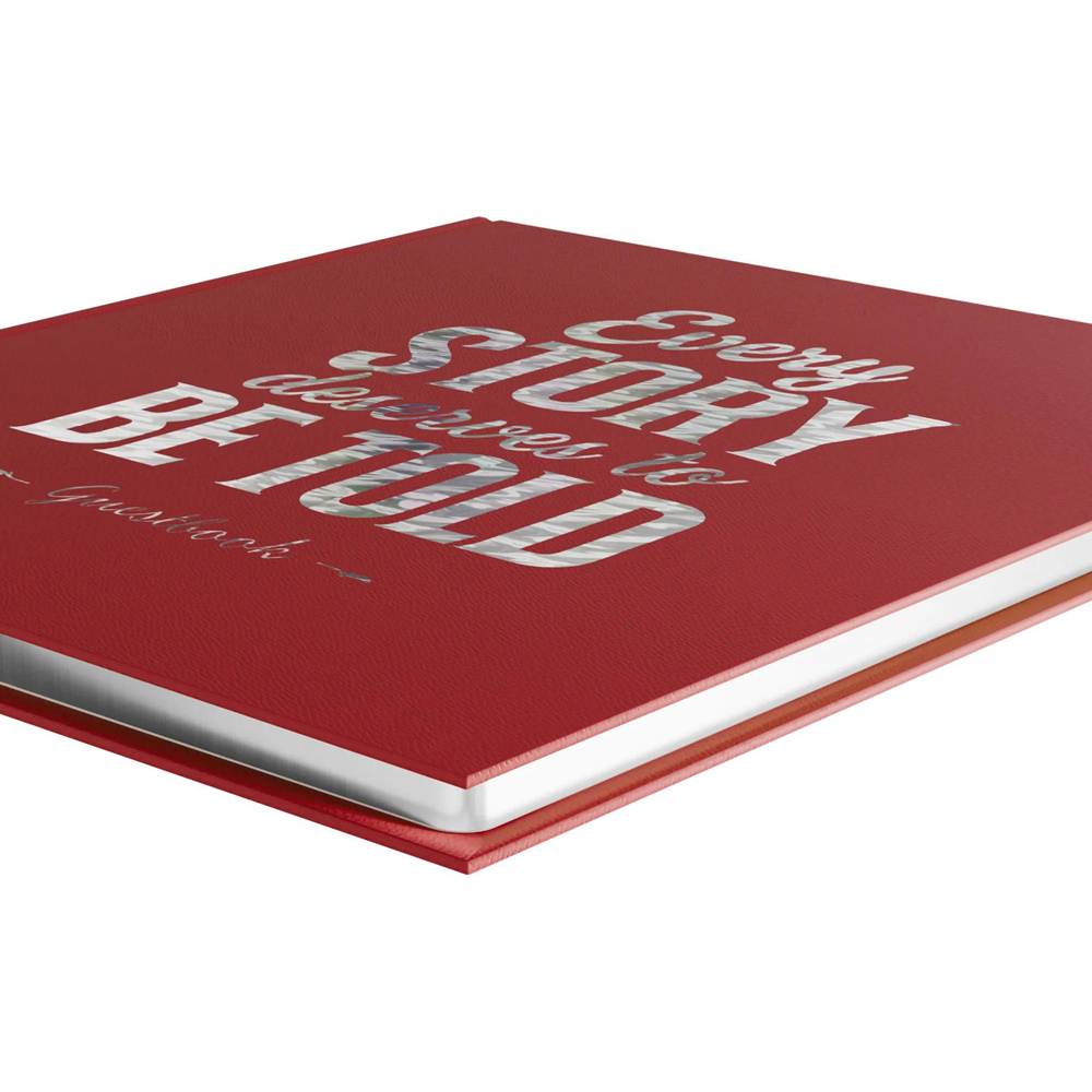 Exacompta Red Embossed Faux Leather Guest Book with Silver Edges 140 Pages Image 5