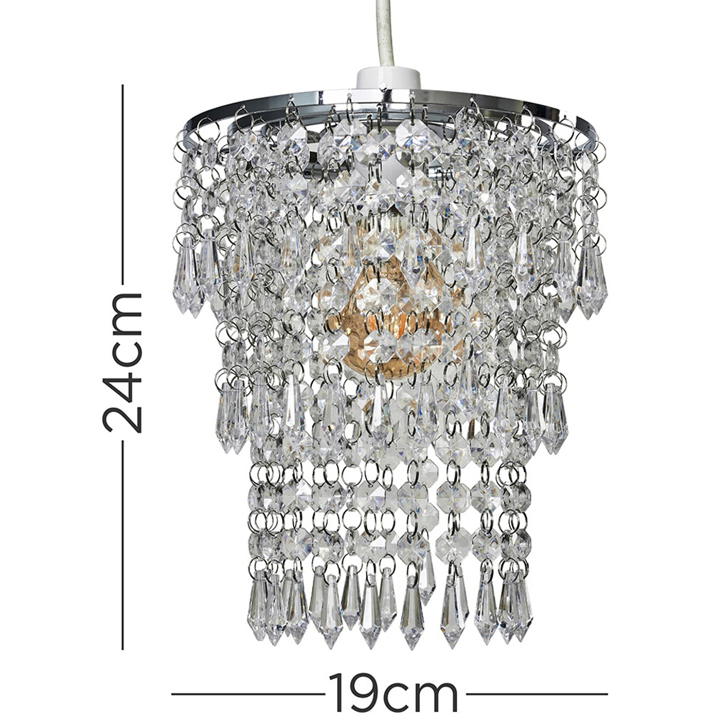 ValueLights 3 Tier Silver Jewel Droplet Ceiling Light Shade Image 7
