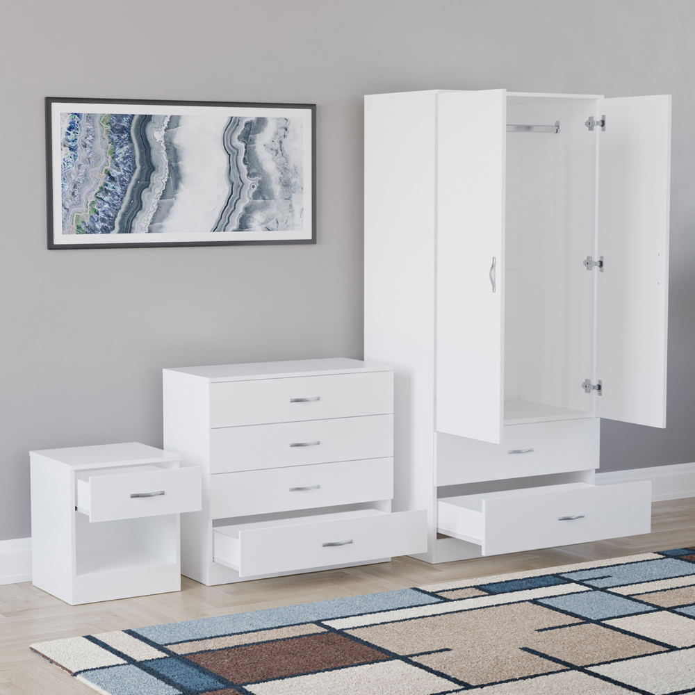VIDA DESIGNS Riano White 3 Piece Bedroom Furniture Set Image 4