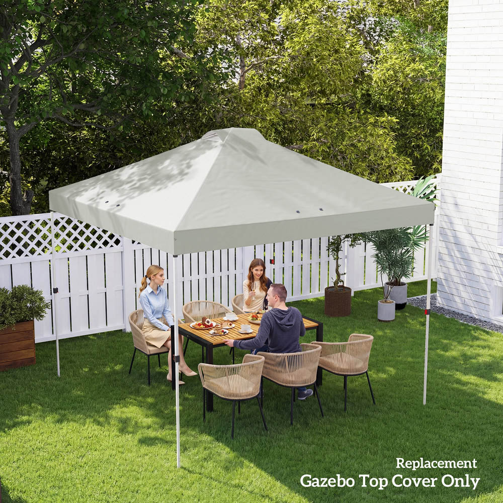 Outsunny 3 x 3m White Waterproof Gazebo Roof Replacement Cover Image 8