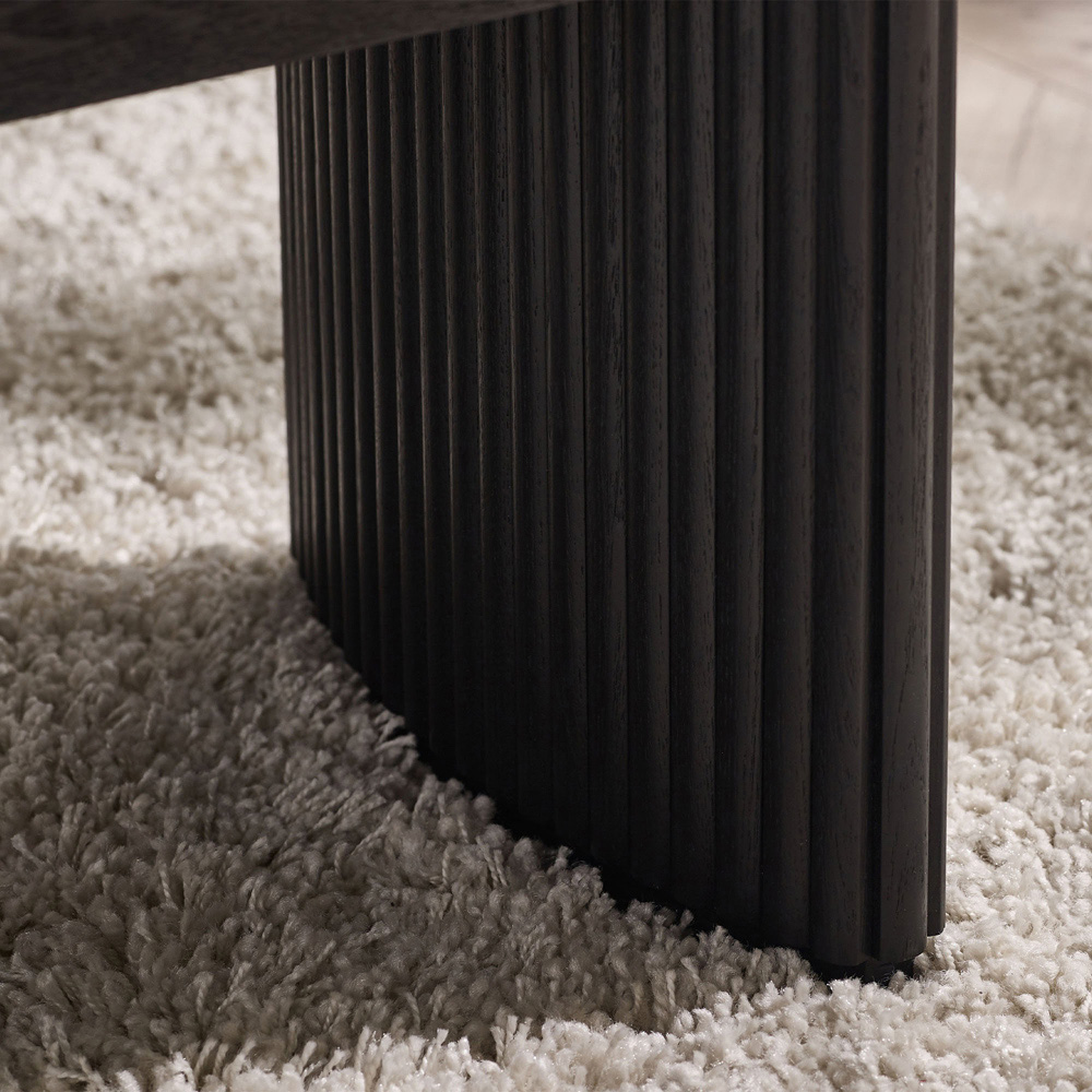 Julian Bowen Louis Black Fluted Compact Coffee Table Image 7
