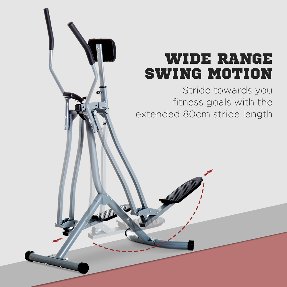 HOMCOM Silver and Black Home Elliptical with LCD Monitor Image 4