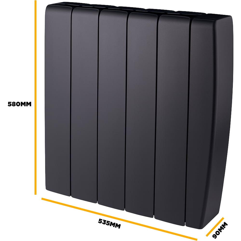 TCP Smart Black Ceramic Electric Radiator 1500W Image 7