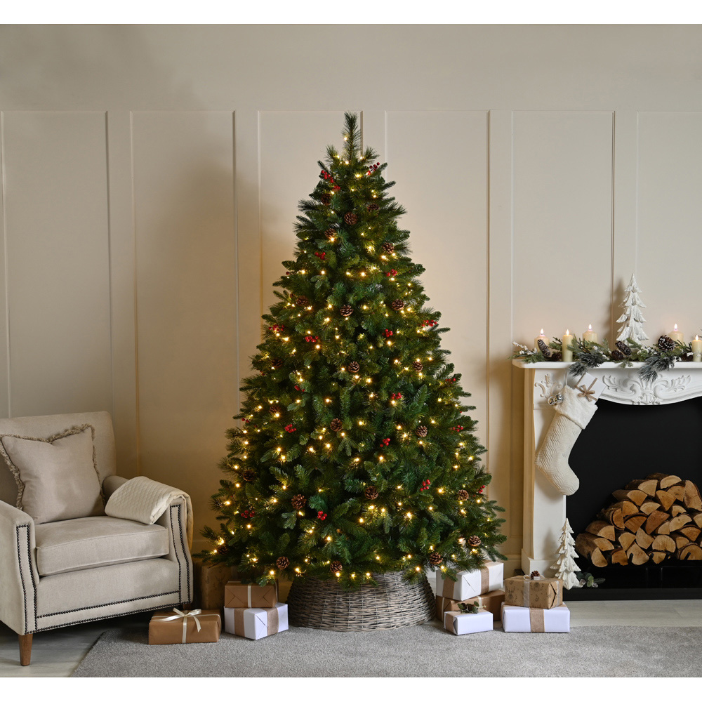 Festive Warm White LED Pre-Lit Ben Nevis Pine Artificial Christmas Tree with Metal Base 5ft Image 2