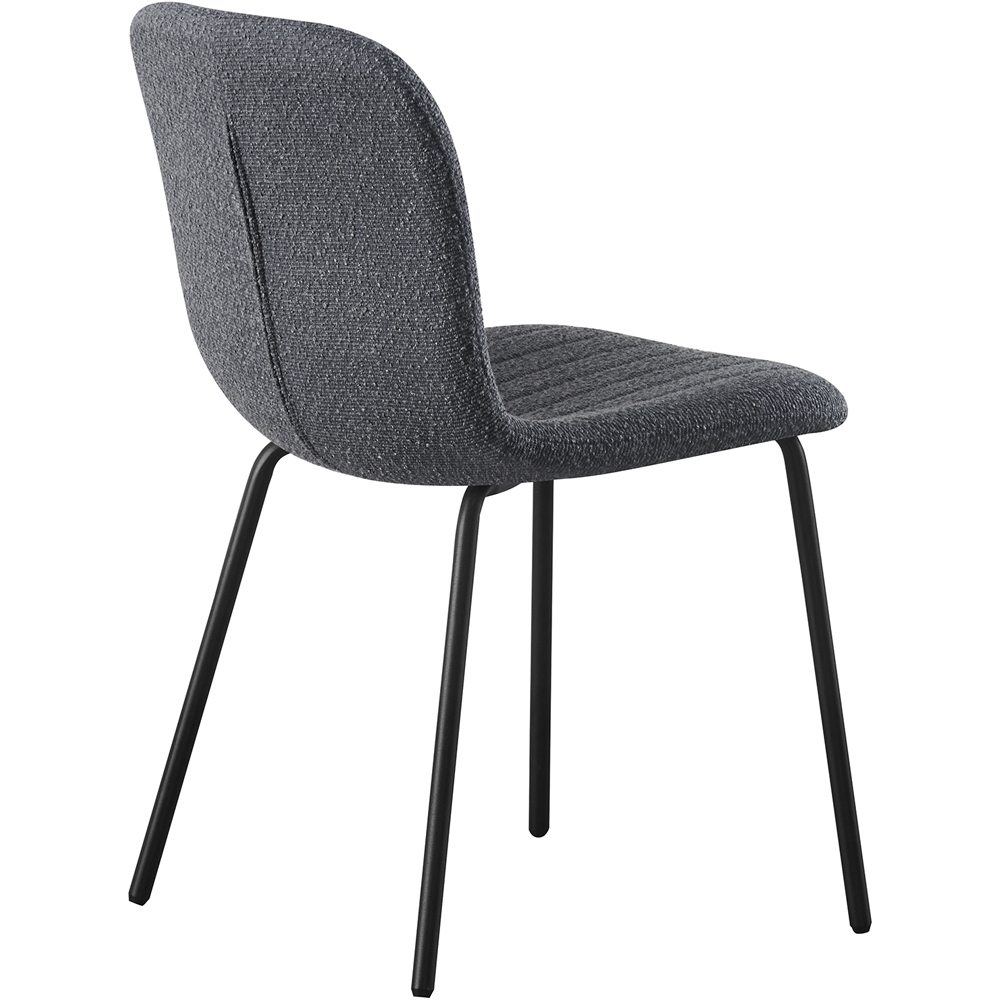 Bella Set of 6 Dark Grey Teddy Faux Fur Stitched Design Dining Chairs Image 4
