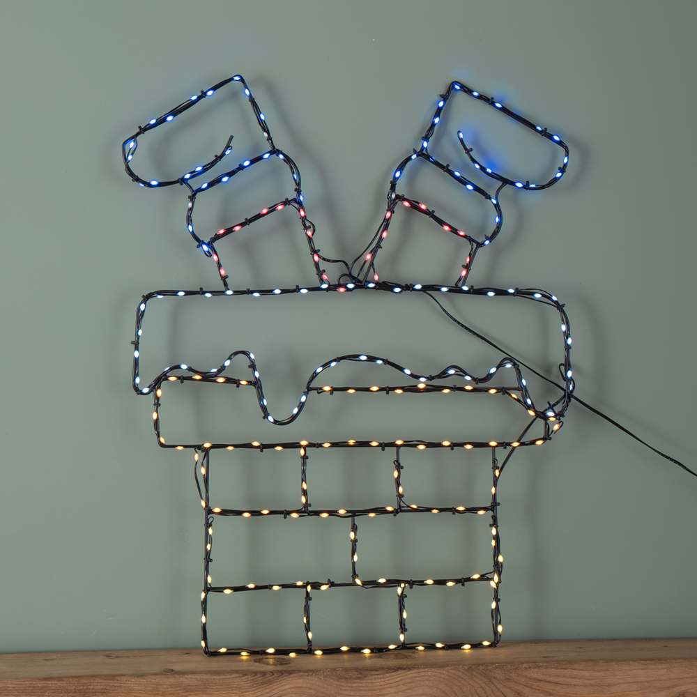 Samuel Alexander Multicolour LED FlexiBrights Light Up Santa Down Chimney Christmas Decoration Image 3