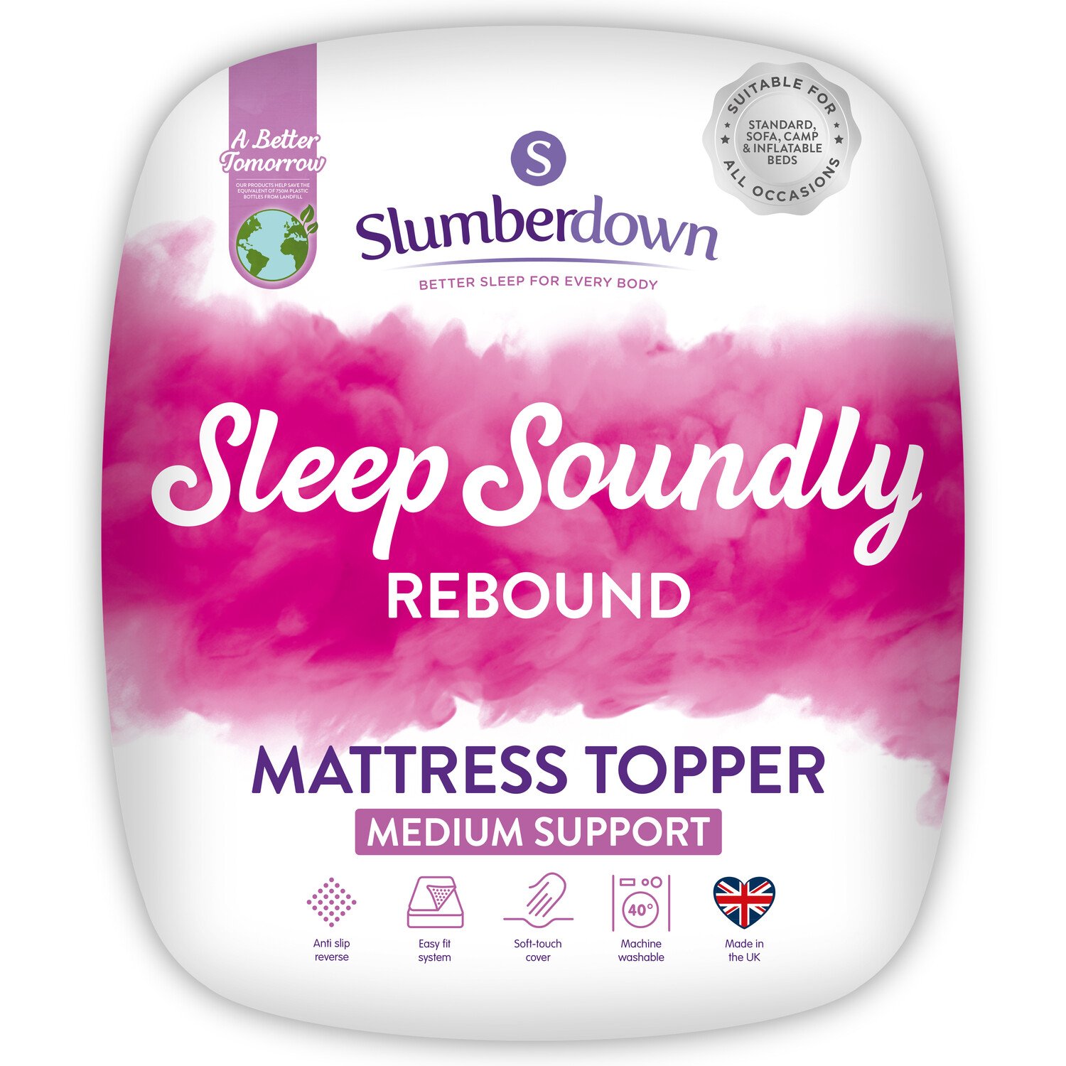 Slumberdown Sleep Soundly Topper - White / Single Image 1