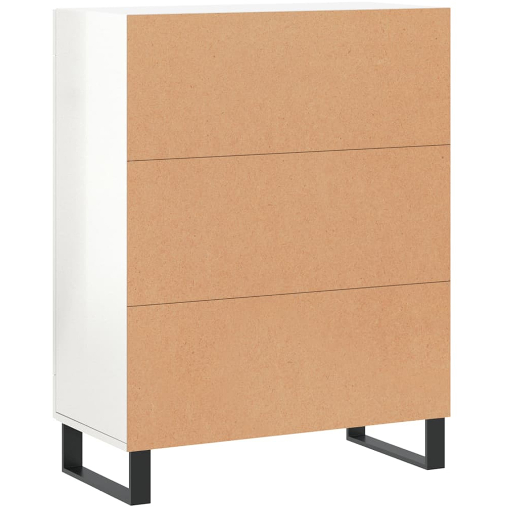 vidaXL 2 Glass Door High Gloss White Sideboard Image 8