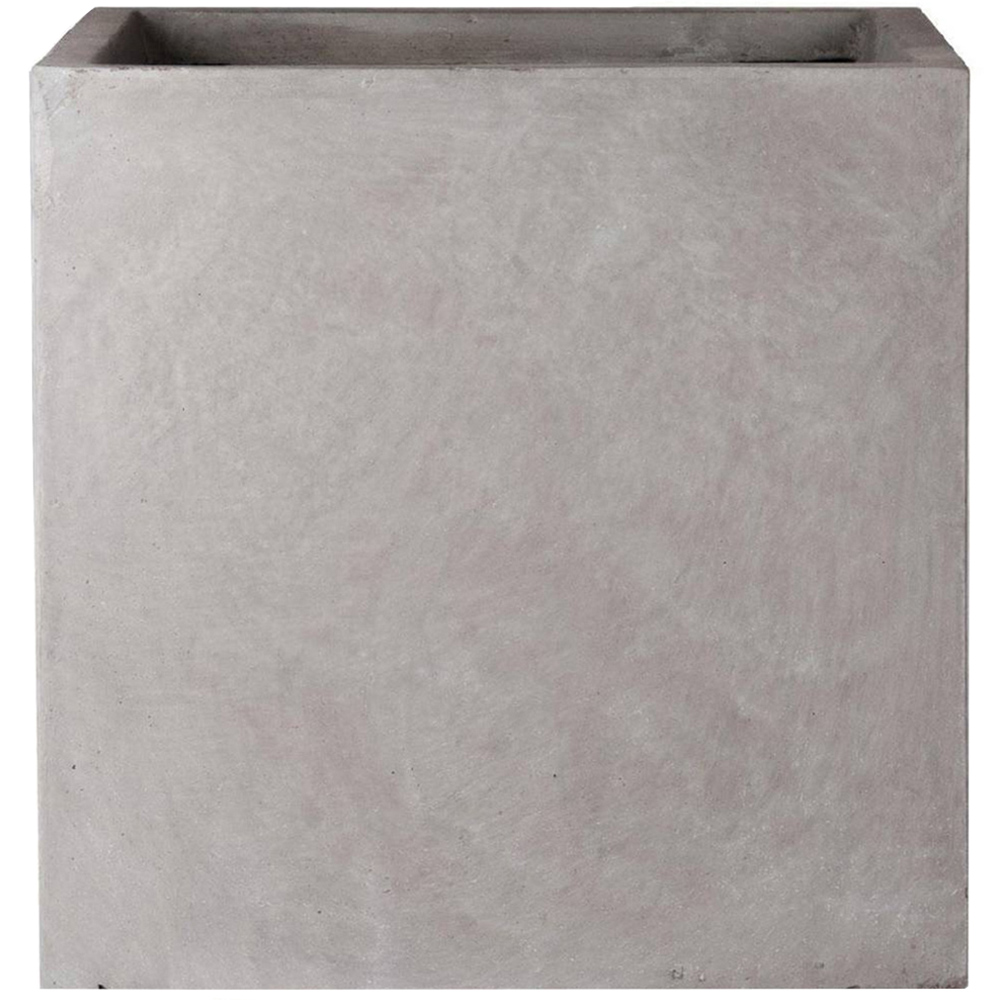 wilko Flower Box Square Grey Light Concrete Outdoor Planter 30cm Image 1