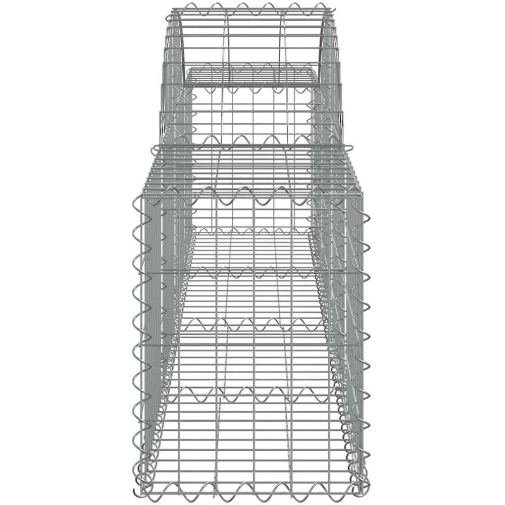 vidaXL Silver Galvanised Iron Arched Gabion Basket 200 x 30 x 40/60cm 15 Pack Image 4