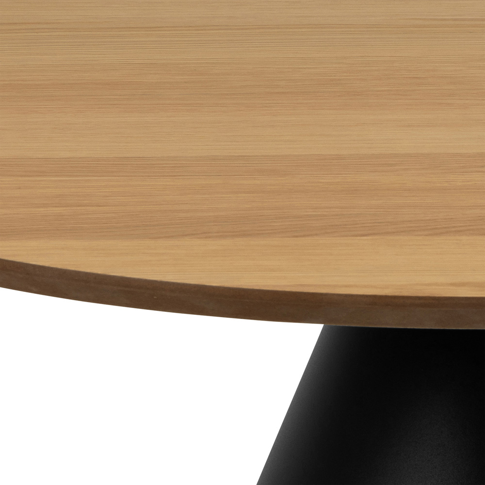 Florence Soli Round Black and Oak Coffee Table Image 4