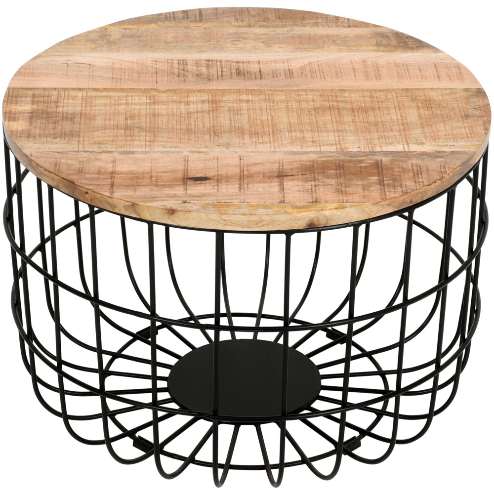 Brooklyn Surrey Solid Wood and Metal Wire Coffee Table Image 3