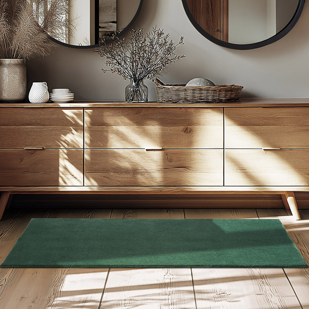 tectake Zonelle Green Short Pile Ultra Soft Rug 150 x 80cm Image 2