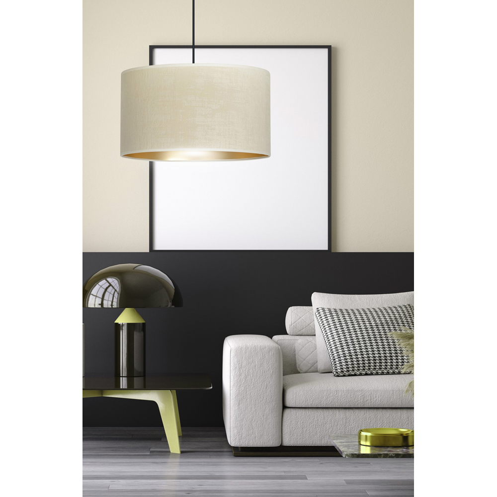 Emibig Hilde Single Light White Shade Black E27 Ceiling Pendant Light Image 8