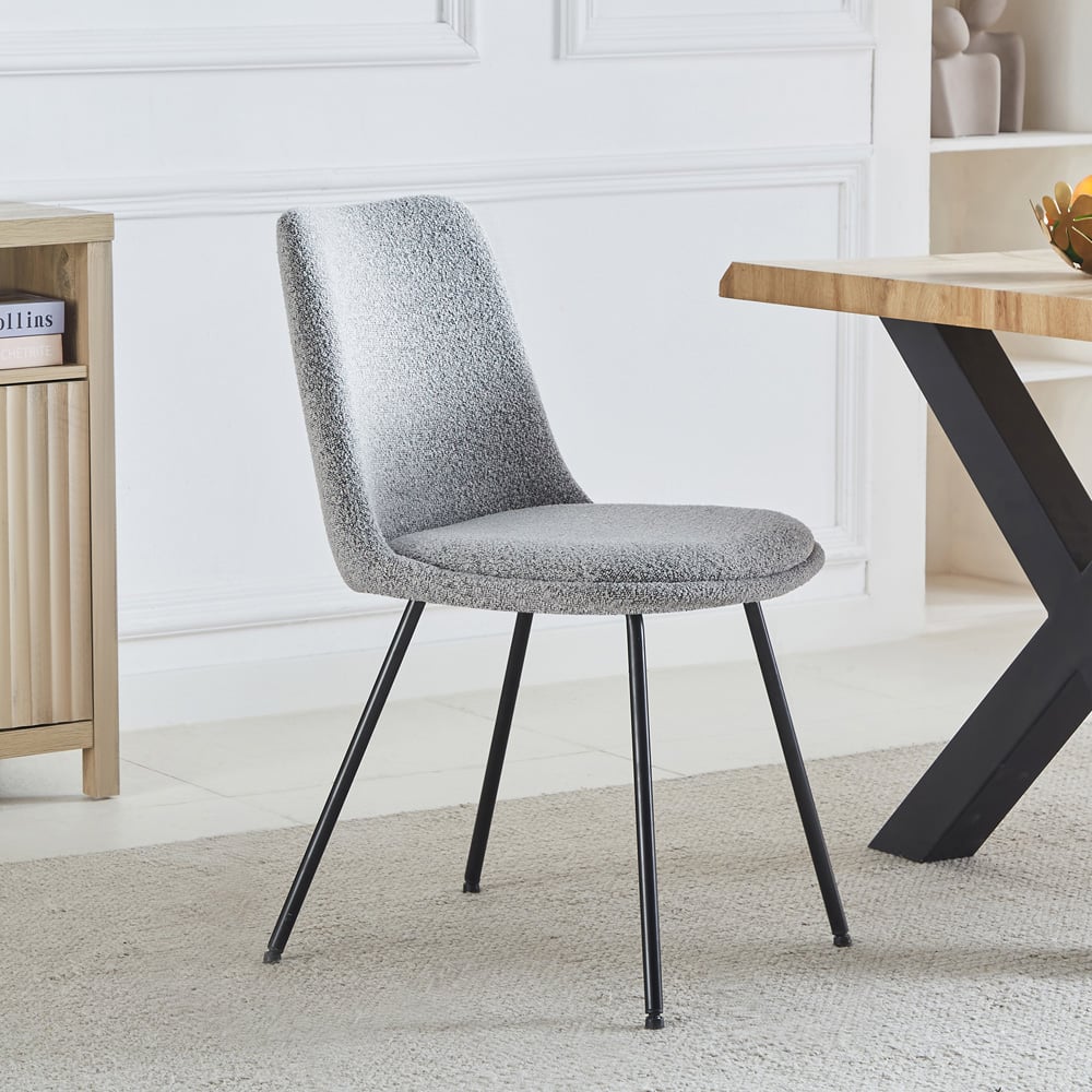Artemis Home Lecce Set of 2 Light Grey Dining Chairs Image 2