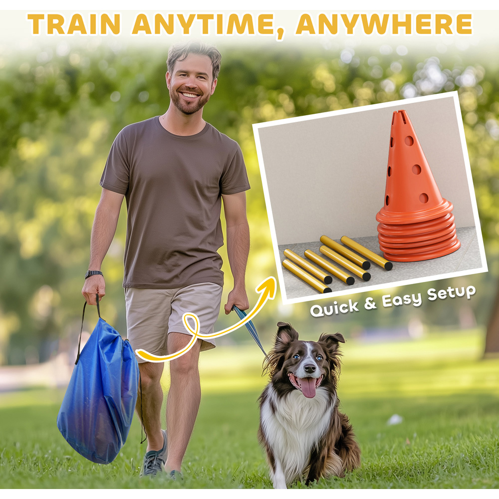PawHut Orange Dog Agility Equipment Set Image 7