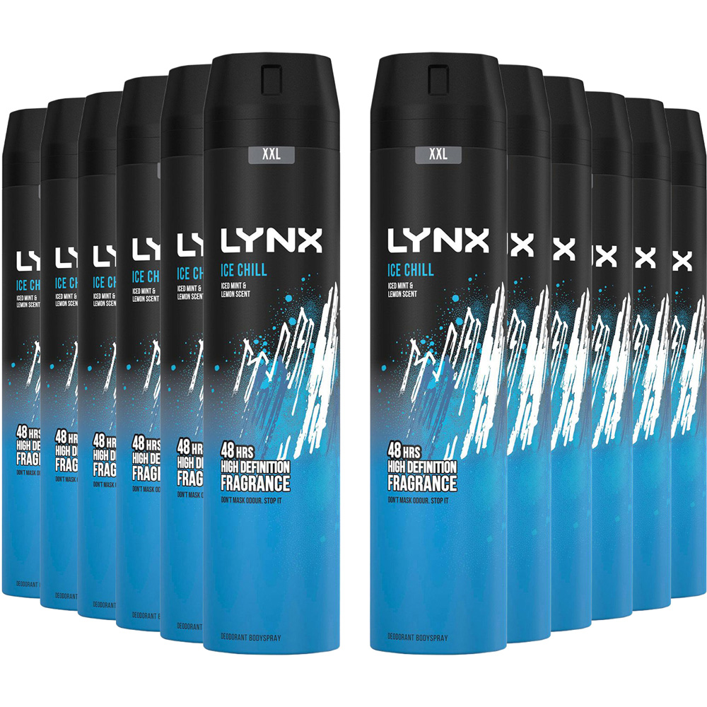 Lynx Ice Chill Iced Mint and Lemon 48H Protection Deodorant Body Spray 250ml 12 Pack Image 1