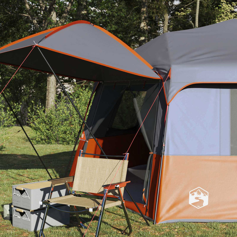 vidaXL 12 Person Instant Camping Shelter Grey Image 2