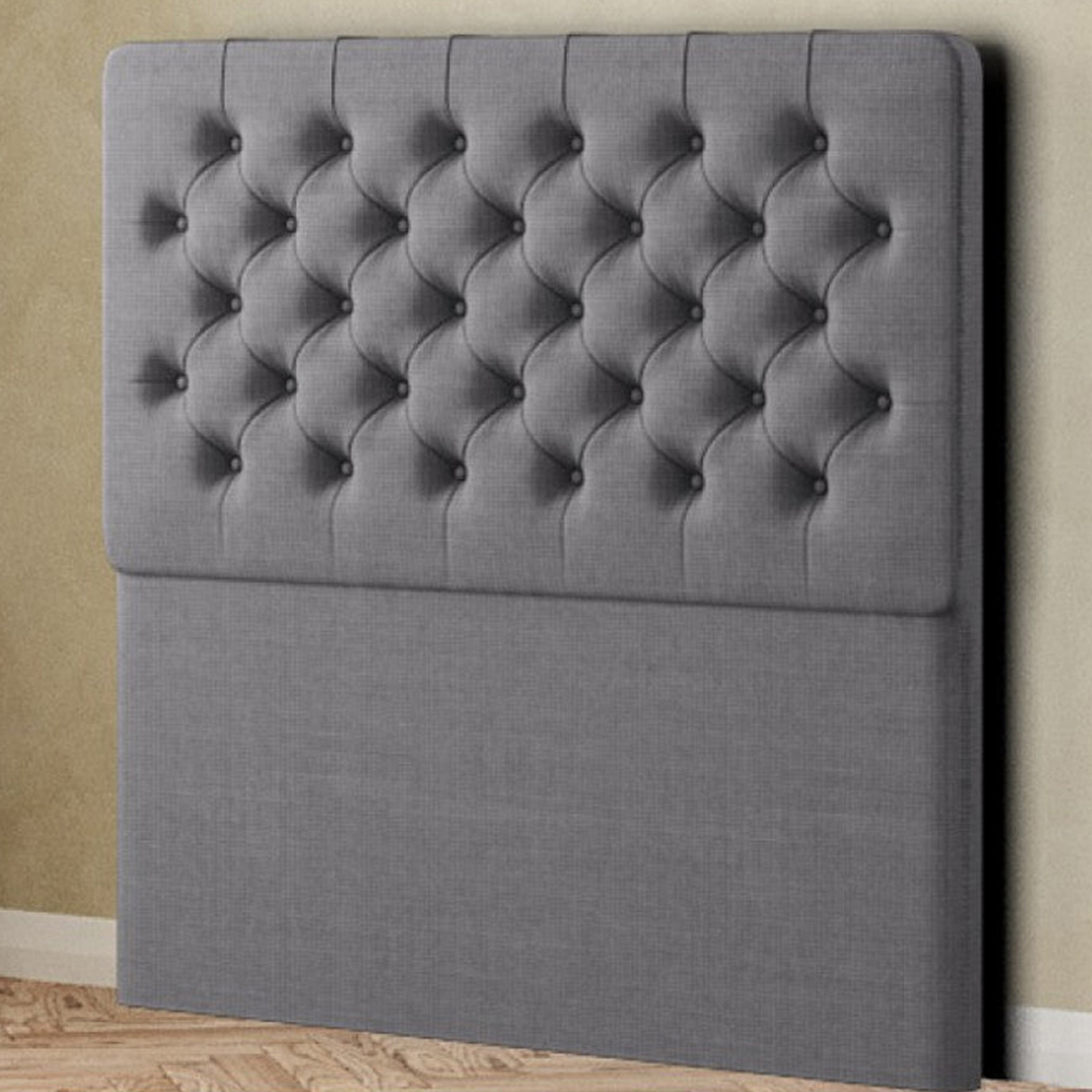 Eleganza Winchester Double Grey Linen Floor Standing Headboard Image 1