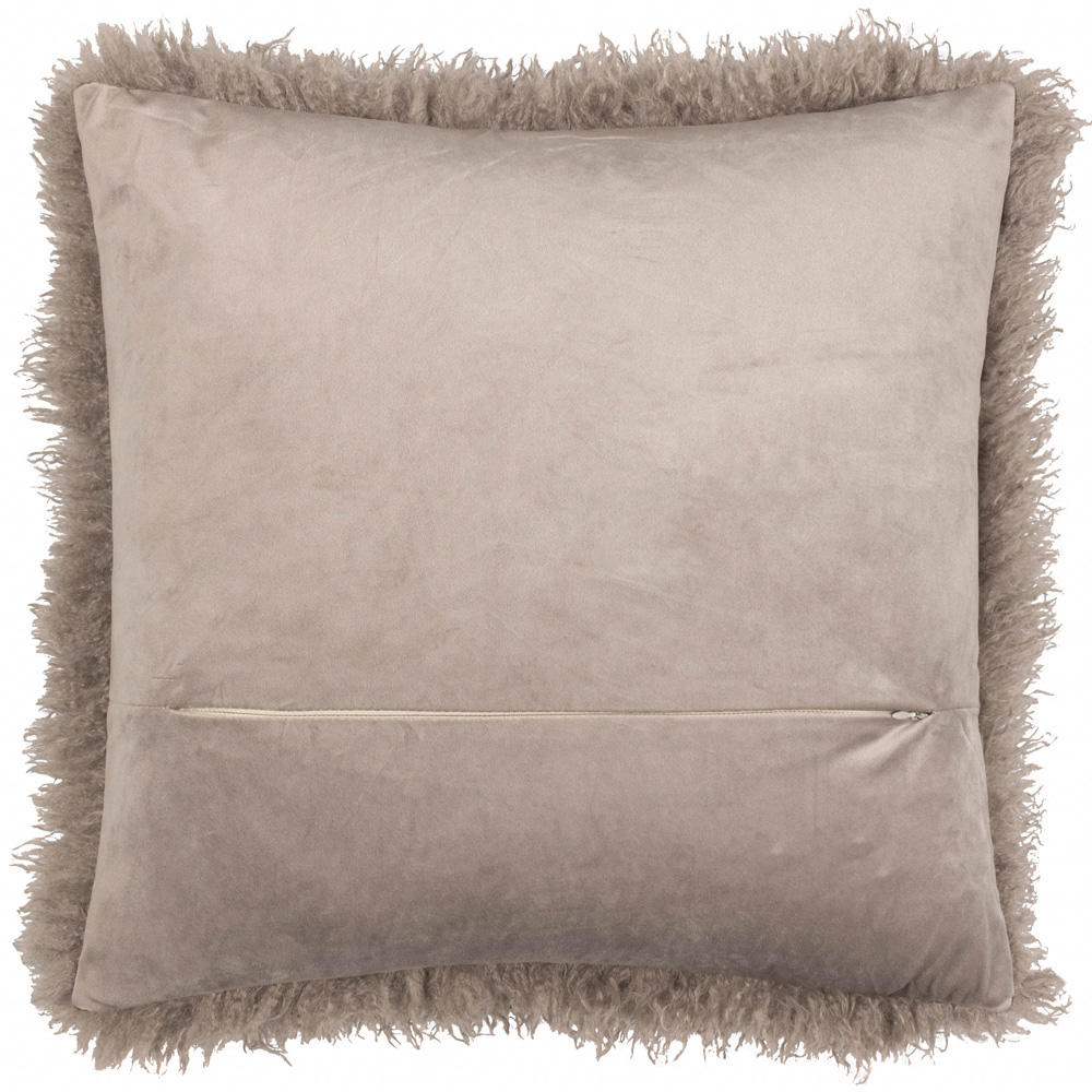 Furn Rowan Mocha Faux Fur Reversible Cushion 50 x 50cm Image 3