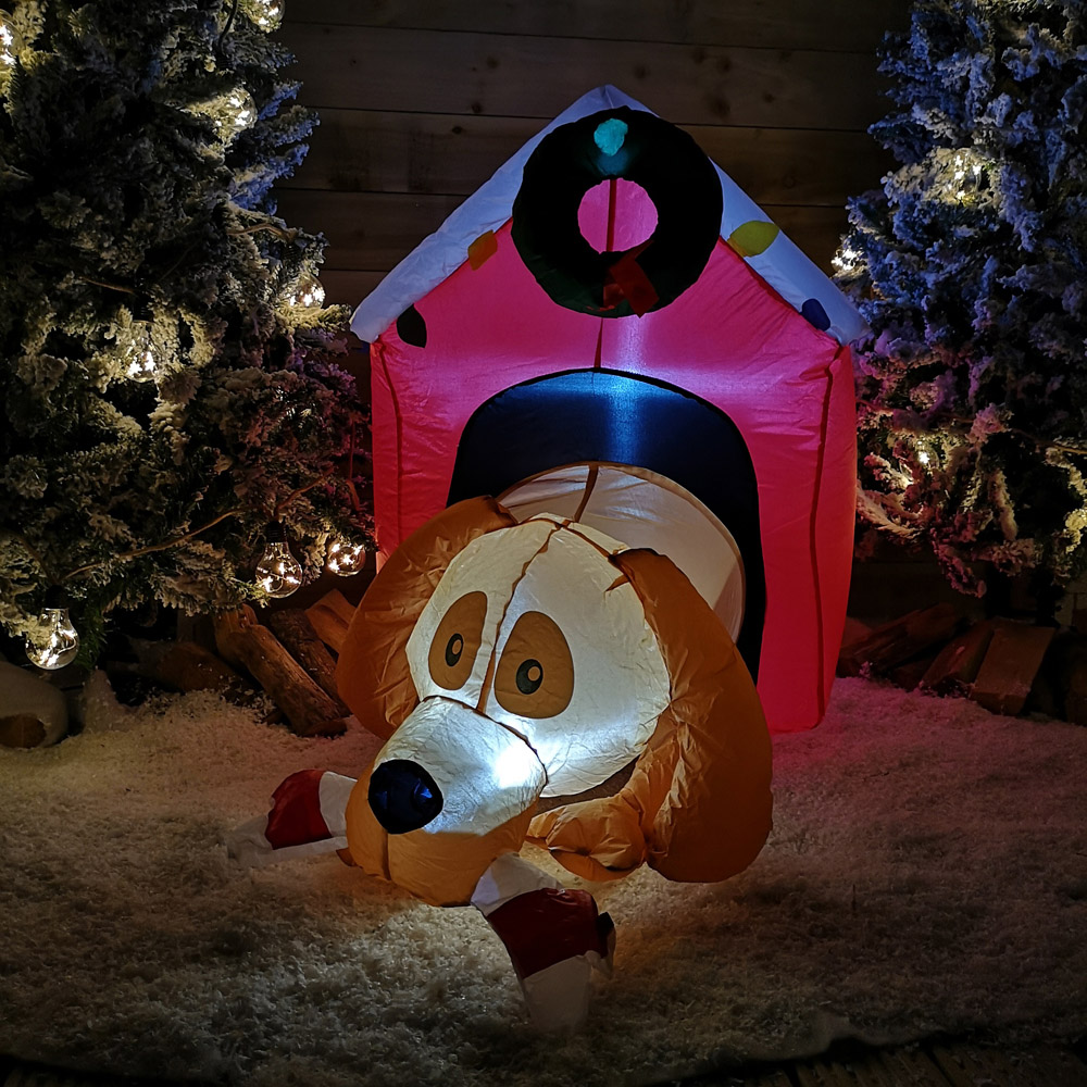 Samuel Alexander Dog House Light Up Inflatable Christmas Decoration 4ft Image 5