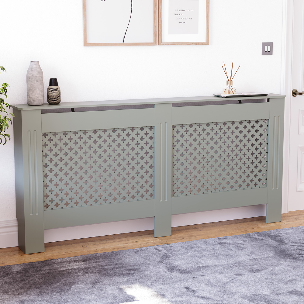 VIDA DESIGNS Oxford Olive Grey Radiator Cover XL Image 2