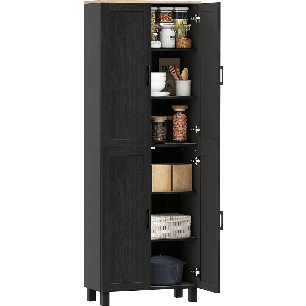 HOMCOM 4 Door Black Kitchen Storage Cabinet Image 2