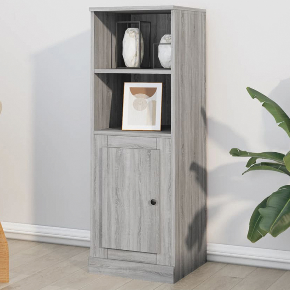 vidaXL Single Door 2 Shelf Grey Sonoma Highboard Image 1