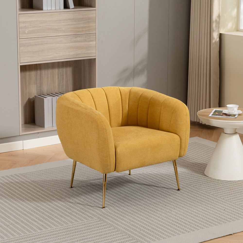 Artemis Home Stanton Yellow Fabric Shell Accent Chair Image 7