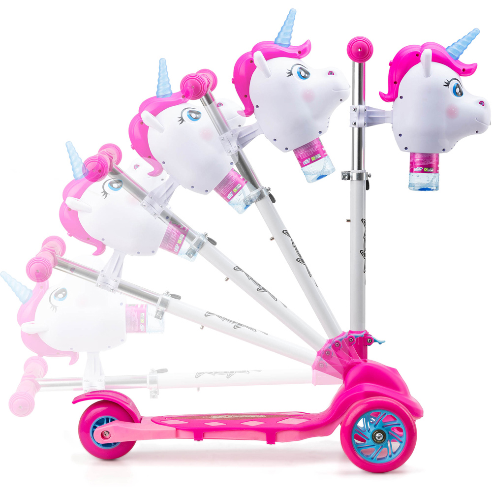 Xootz Kids White Unicorn Bubble Go Foldable Tri-Scooter Image 6