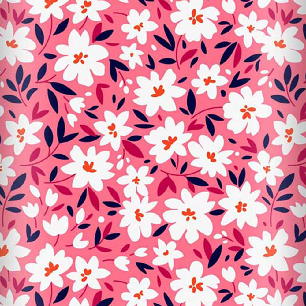 Warren Reed Designer Small Cute White Flower Pattern Suitcase Image 3