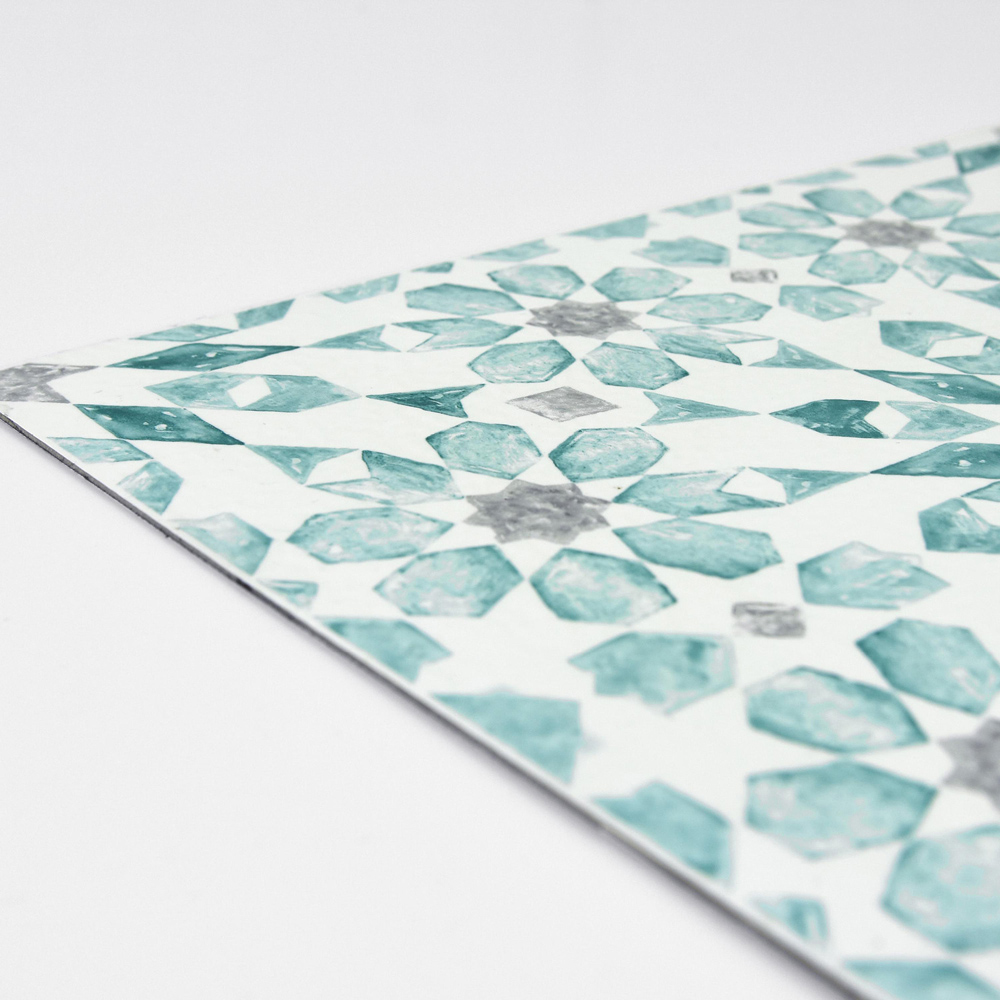 Floorpops Radiance Aqua Grey and Teal Peel and Stick Floor Tile 30.48 x 30.48cm 10 Pack Image 3