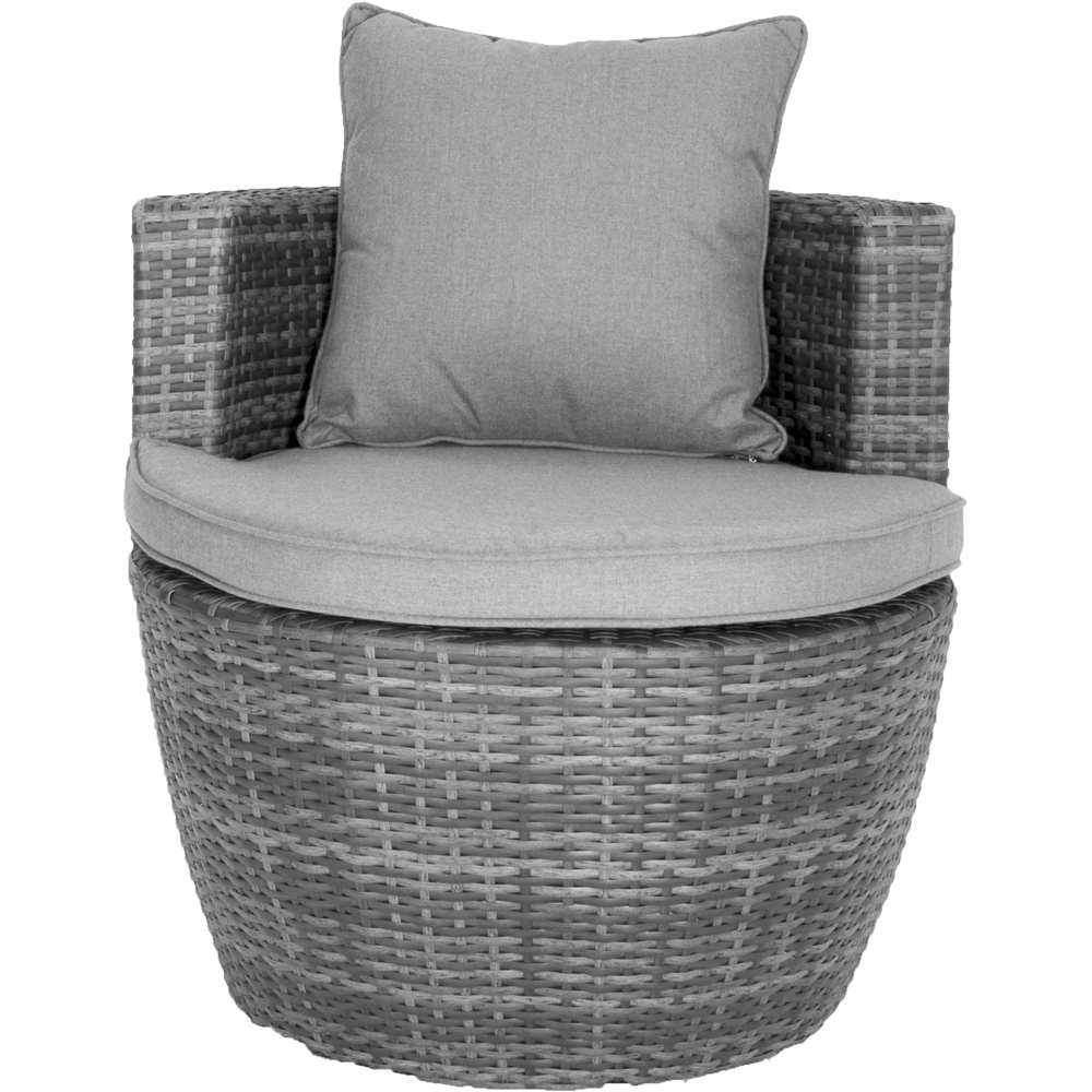 Charles Bentley Rattan Effect 2 Seater Stacking Bistro Set Grey Image 5