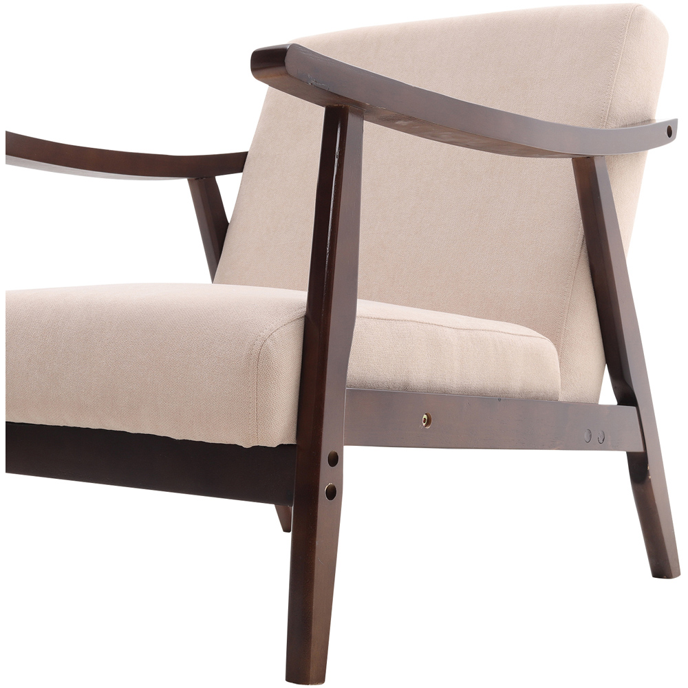 Living and Home Fabric Wooden Single Armchair Image 4