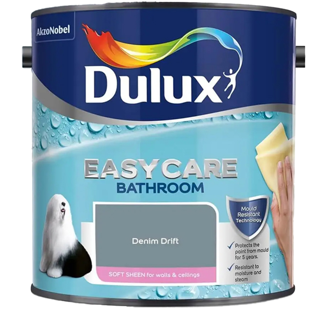 Dulux Easycare Bathroom Denim Drift Soft Sheen Paint 2.5L Image 2