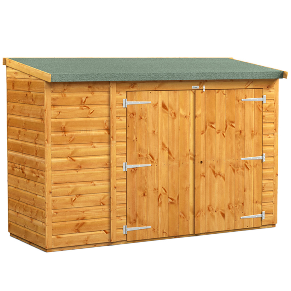 Power Sheds 8 x 3ft Double Door Pent Bike Shed Image 1