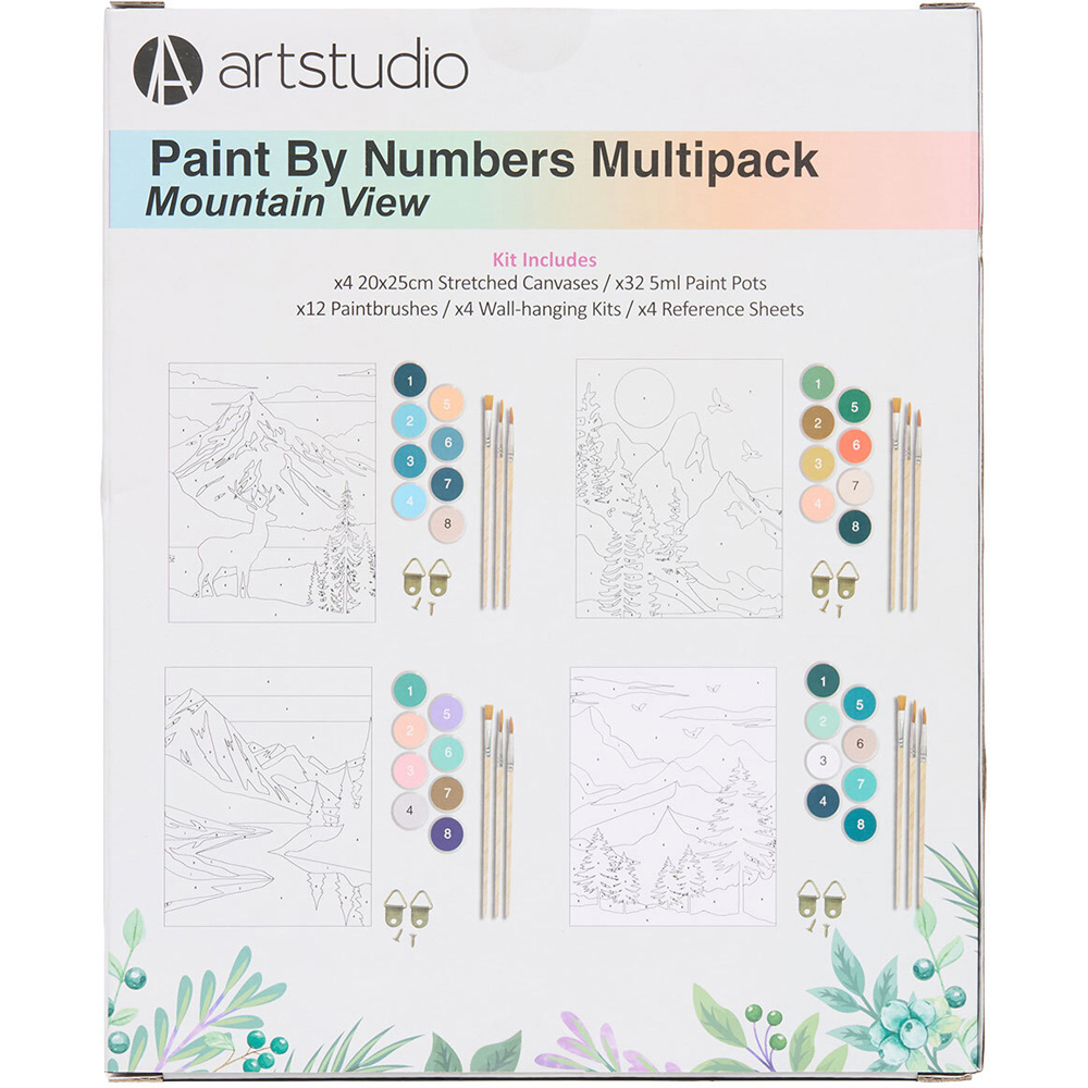 Pack of 4 Mountain View Paint By Numbers Kits Image 3