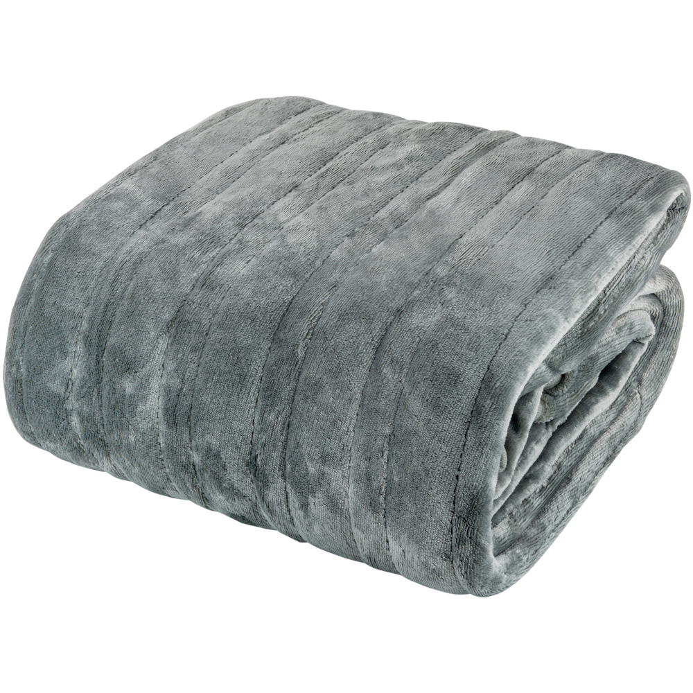 Double Grey Heated Throw Blanket with 9 Heat Settings Image 2