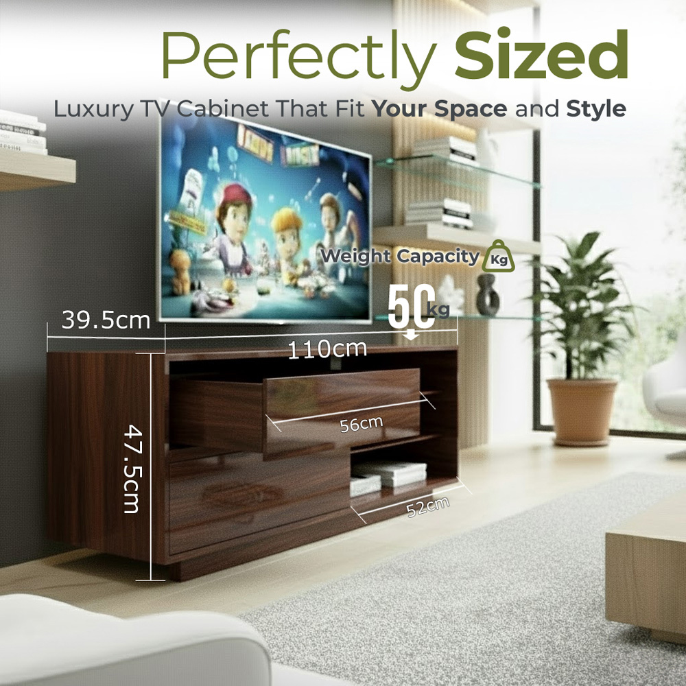Centurion Supports Gallus 2 Drawer 3 Shelf Premium Walnut TV Unit Image 9